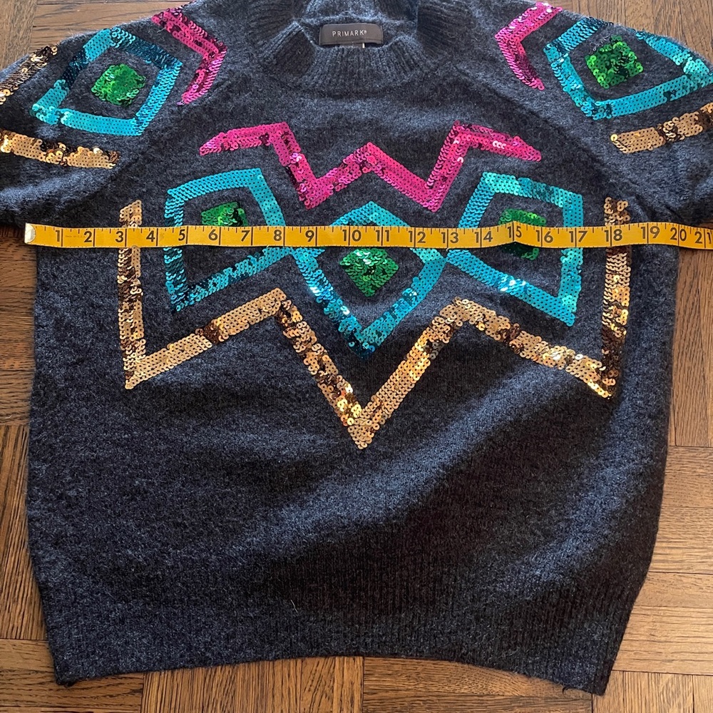 NWT Colorful Geometric Sequin Sweater - Picture 7 of 9